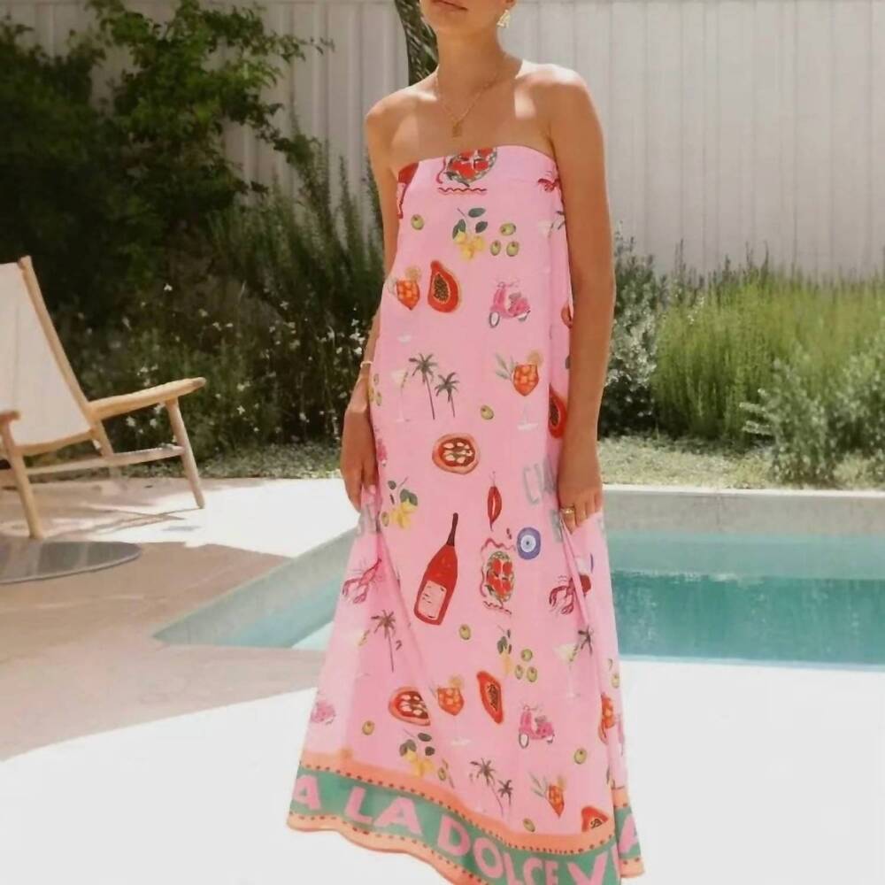 NEW ALWAYS AMALFI la dolce vita maxi dress in pink